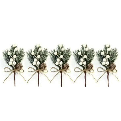 Fake Snow Frost Pine Branch Cone Berry Holly Christmas Tree Christmas Ornament Cartsfy Inc.