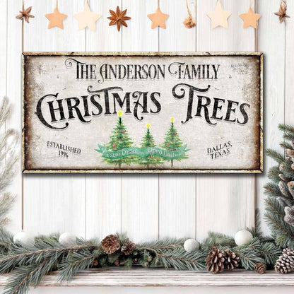 Family Christmas Tree Farm Sign III Tailored Canvases 20x10 inch Medium Premium Gallery Wrapped 48x24 inch Large Premium Gallery Wrapped 60x30 inch Extra Large Premium Gallery Wrapped 20x10 inch Medium Premium Gallery Wrapped-48x24 inch Large Premium Gallery Wrapped-60x30 inch Extra Large Premium Gallery Wrapped-