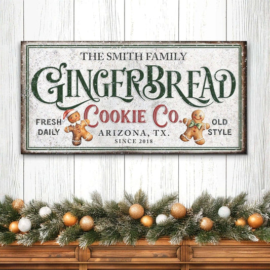 Family Gingerbread Bakery Christmas Sign II Tailored Canvases 20x10 inch Medium Premium Gallery Wrapped 48x24 inch Large Premium Gallery Wrapped 60x30 inch Extra Large Premium Gallery Wrapped 20x10 inch Medium Premium Gallery Wrapped-48x24 inch Large Premium Gallery Wrapped-60x30 inch Extra Large Premium Gallery Wrapped-