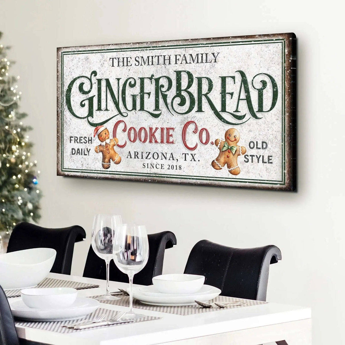 Family Gingerbread Bakery Christmas Sign II Tailored Canvases 20x10 inch Medium Premium Gallery Wrapped 48x24 inch Large Premium Gallery Wrapped 60x30 inch Extra Large Premium Gallery Wrapped 20x10 inch Medium Premium Gallery Wrapped-48x24 inch Large Premium Gallery Wrapped-60x30 inch Extra Large Premium Gallery Wrapped-