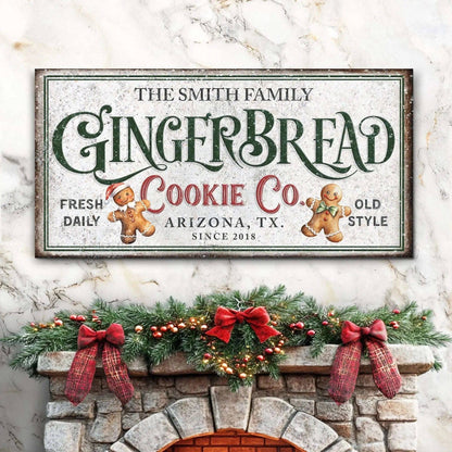 Family Gingerbread Bakery Christmas Sign II Tailored Canvases 20x10 inch Medium Premium Gallery Wrapped 48x24 inch Large Premium Gallery Wrapped 60x30 inch Extra Large Premium Gallery Wrapped 20x10 inch Medium Premium Gallery Wrapped-48x24 inch Large Premium Gallery Wrapped-60x30 inch Extra Large Premium Gallery Wrapped-