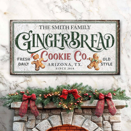 Family Gingerbread Bakery Christmas Sign II Tailored Canvases 20x10 inch Medium Premium Gallery Wrapped 48x24 inch Large Premium Gallery Wrapped 60x30 inch Extra Large Premium Gallery Wrapped 20x10 inch Medium Premium Gallery Wrapped-48x24 inch Large Premium Gallery Wrapped-60x30 inch Extra Large Premium Gallery Wrapped-