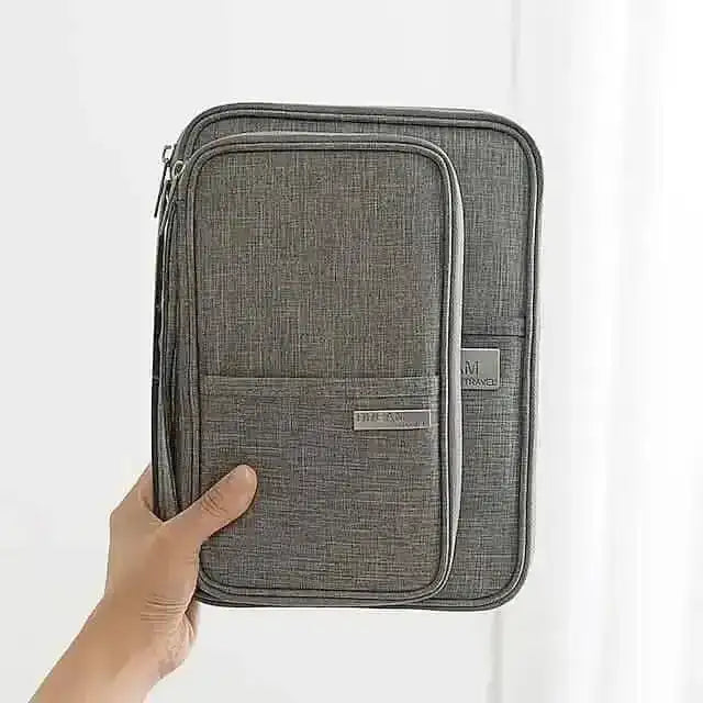 Family Travel Document Organizer Capacious Passport Holder Wallet DailySale Black Dark Blue Orange Black-Dark Blue-Orange-Blue-Gray-