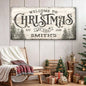 Family Welcome To Christmas Sign III Tailored Canvases 20x10 inch Medium Premium Gallery Wrapped 48x24 inch Large Premium Gallery Wrapped 60x30 inch Extra Large Premium Gallery Wrapped 20x10 inch Medium Premium Gallery Wrapped-48x24 inch Large Premium Gallery Wrapped-60x30 inch Extra Large Premium Gallery Wrapped-