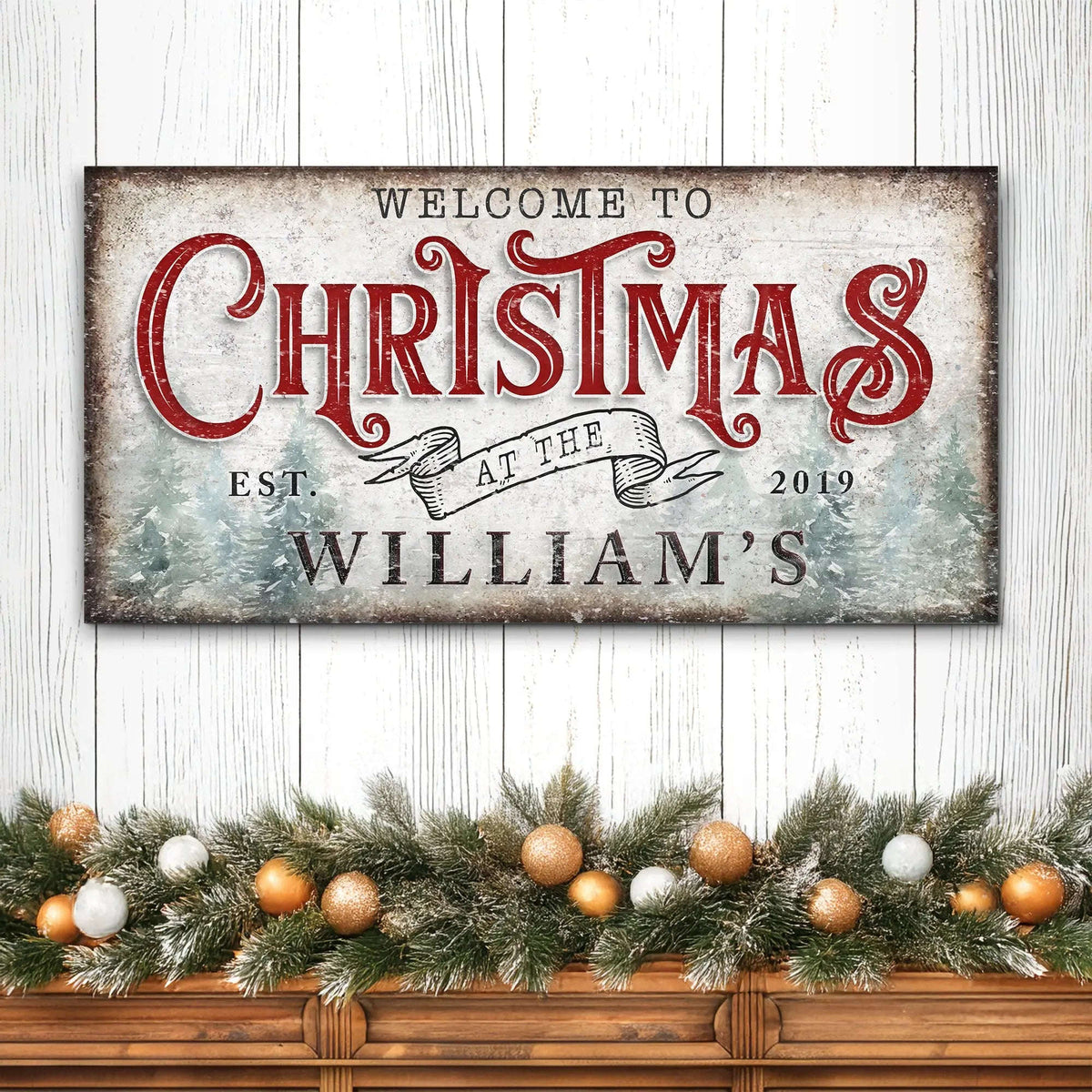 Family Welcome To Christmas Sign IV Cartsfy Inc.