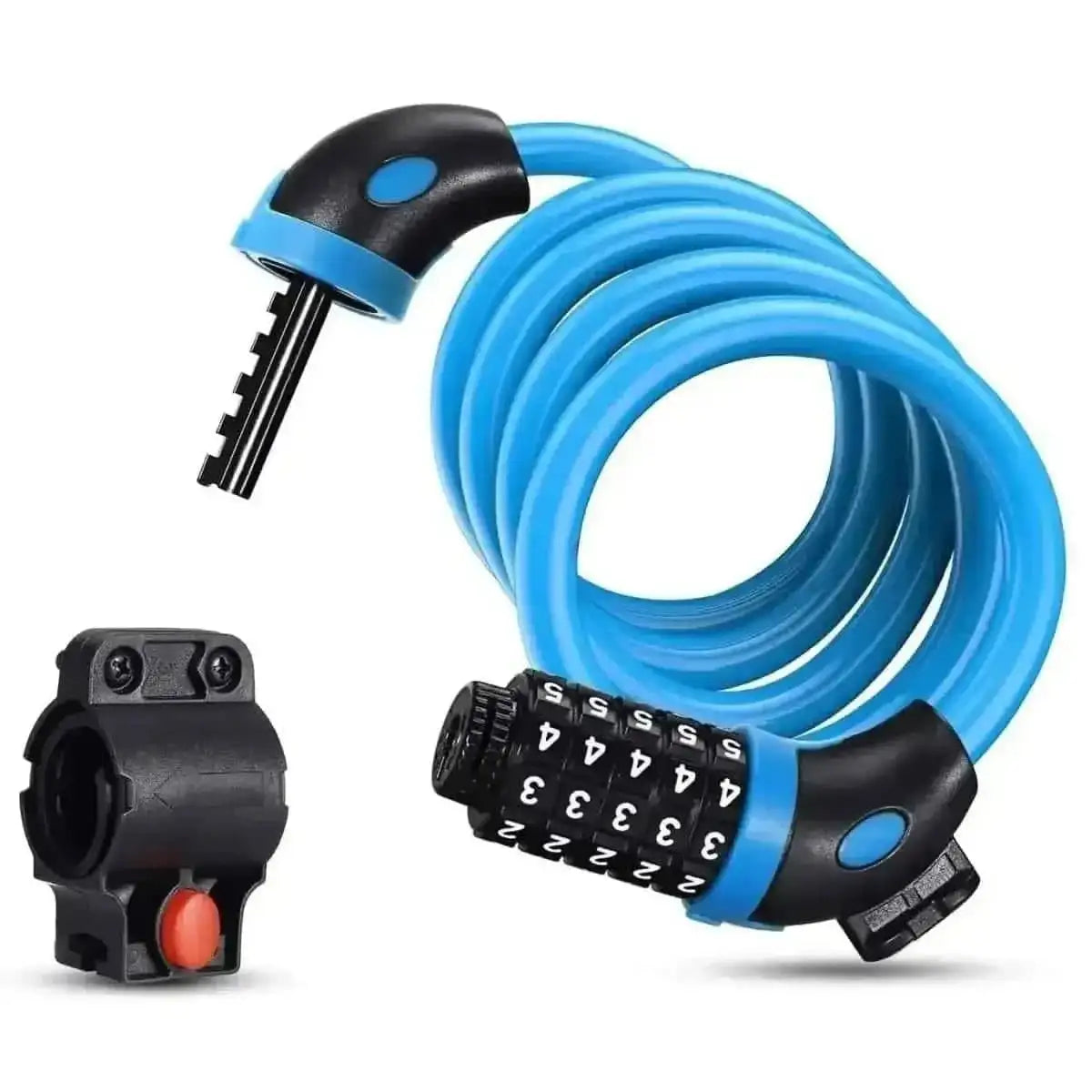 Famistar 4 Feet 5 Digit Resettable Combination Coiling Bike Chain Lock DailySale Black Blue Green Black-Blue-Green-Yellow-Pink-