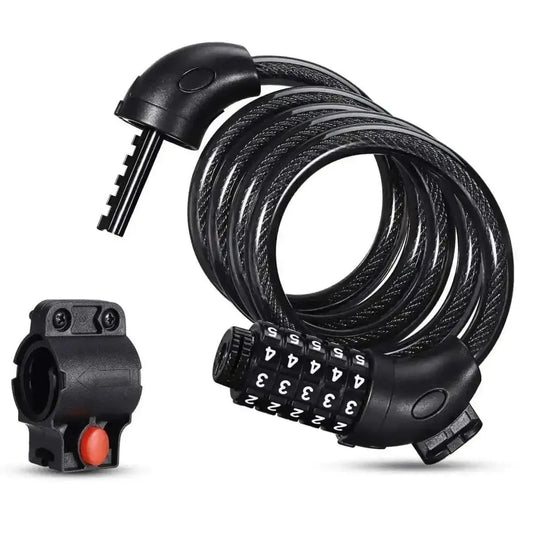 Famistar 4 Feet 5 Digit Resettable Combination Coiling Bike Chain Lock DailySale Black Blue Green Black-Blue-Green-Yellow-Pink-