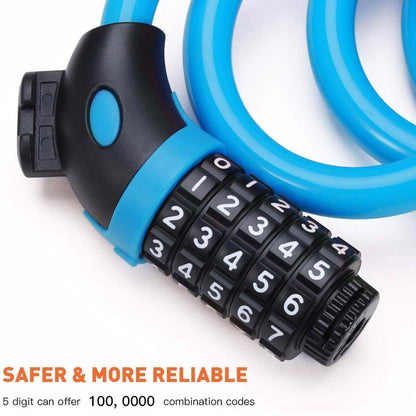Famistar 4 Feet 5 Digit Resettable Combination Coiling Bike Chain Lock - Cartsfy Inc.