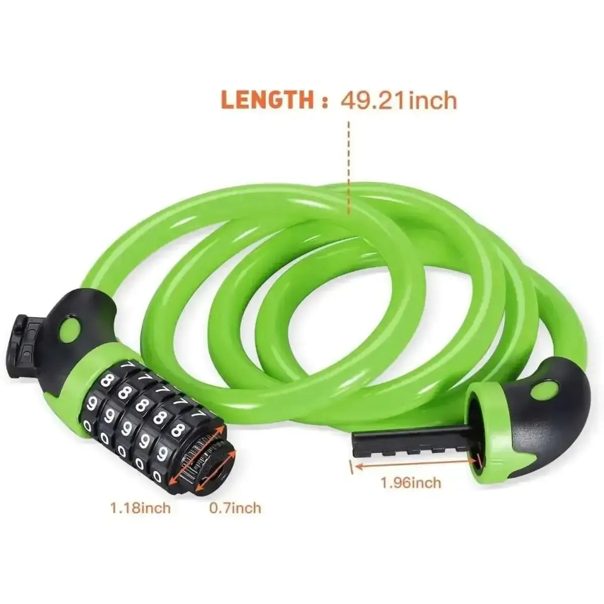 Famistar 4 Feet 5 Digit Resettable Combination Coiling Bike Chain Lock DailySale Black Blue Green Black-Blue-Green-Yellow-Pink-