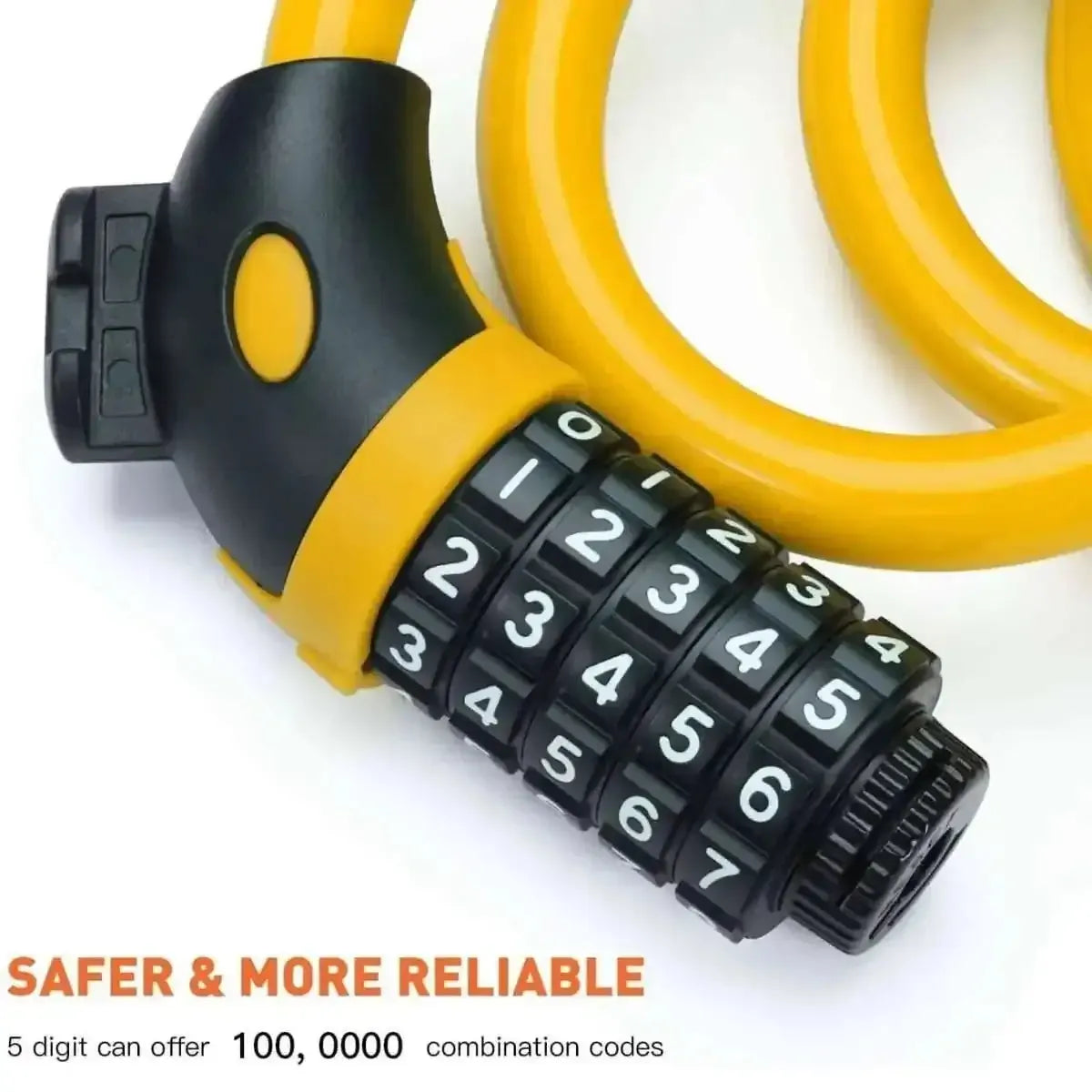Famistar 4 Feet 5 Digit Resettable Combination Coiling Bike Chain Lock DailySale Black Blue Green Black-Blue-Green-Yellow-Pink-
