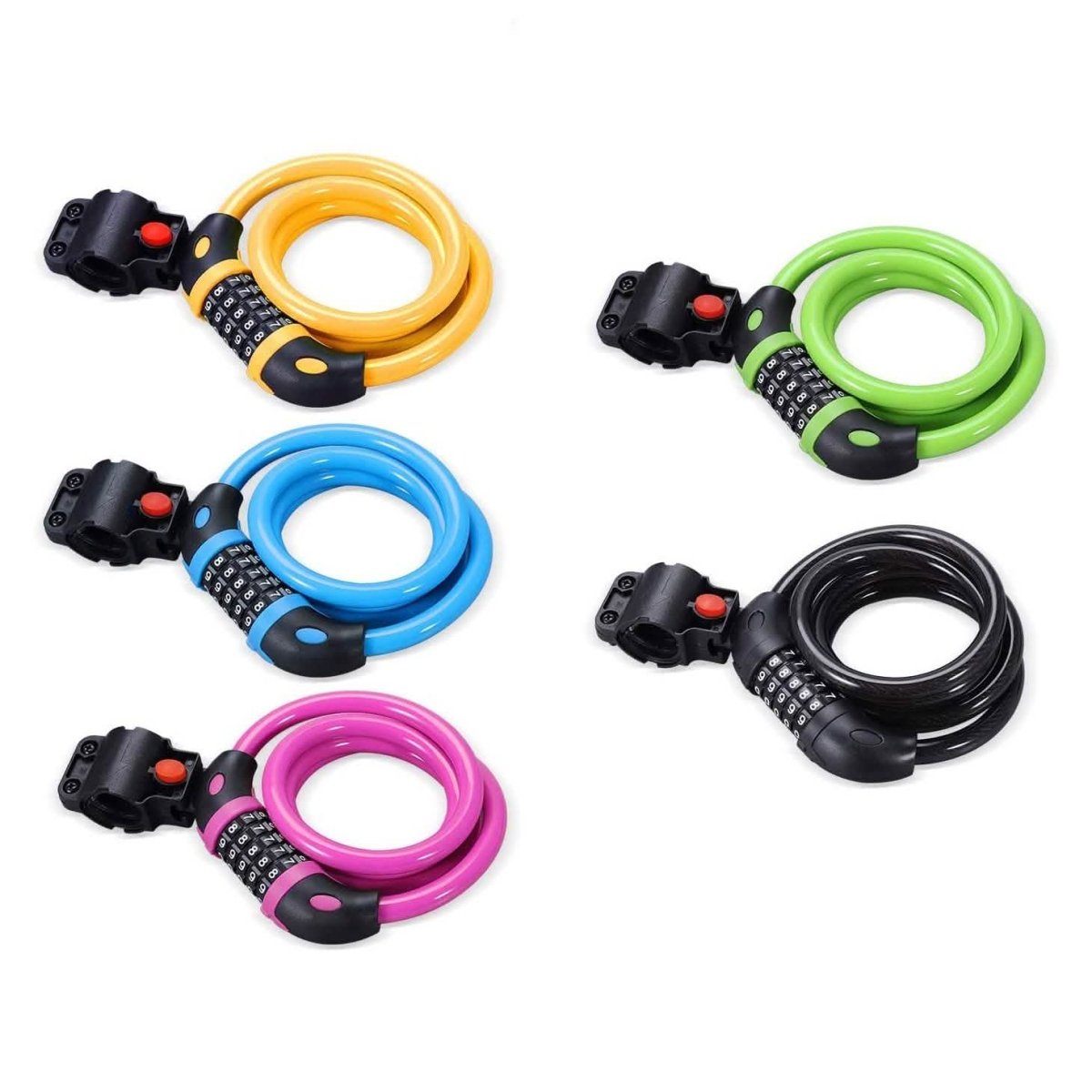 Famistar 4 Feet 5 Digit Resettable Combination Coiling Bike Chain Lock - Cartsfy Inc.