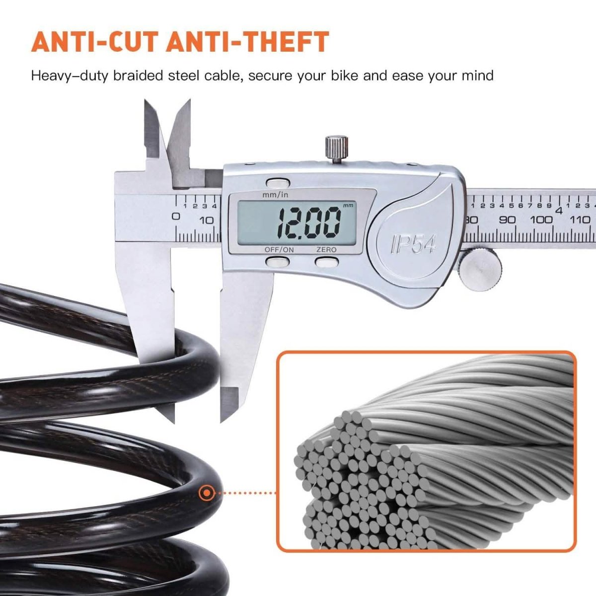 Famistar 4 Feet 5 Digit Resettable Combination Coiling Bike Chain Lock - Cartsfy Inc.