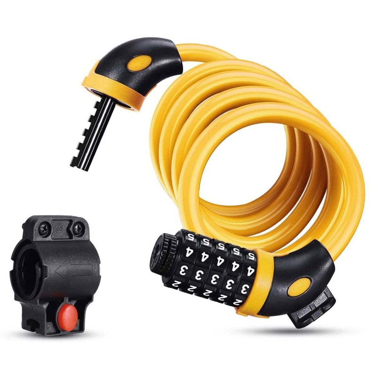 Famistar 4 Feet 5 Digit Resettable Combination Coiling Bike Chain Lock - Cartsfy Inc.