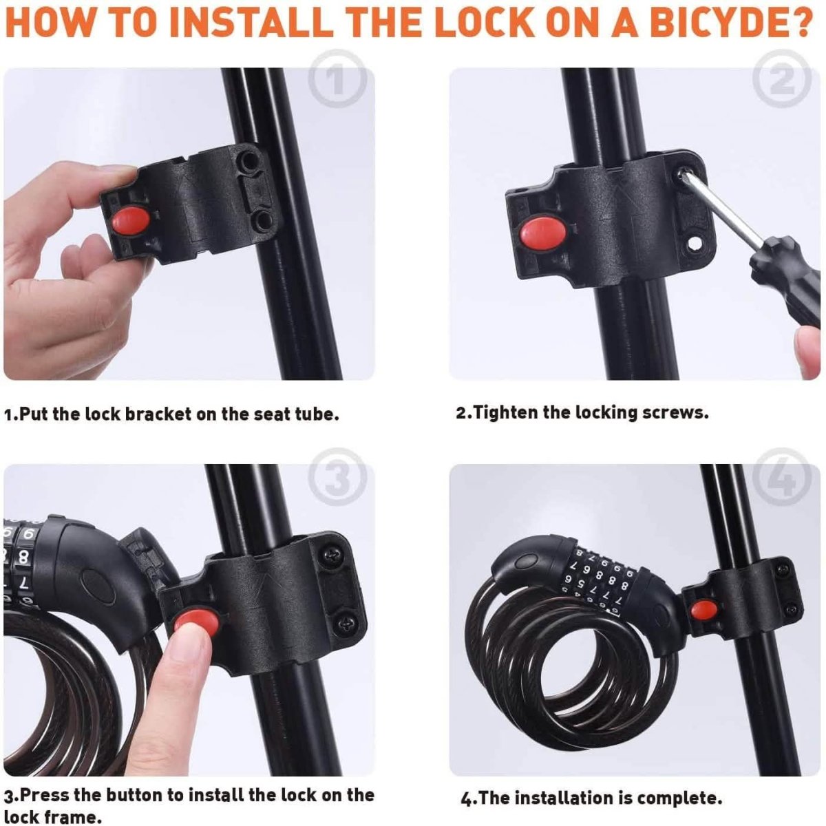 Famistar 4 Feet 5 Digit Resettable Combination Coiling Bike Chain Lock - Cartsfy Inc.