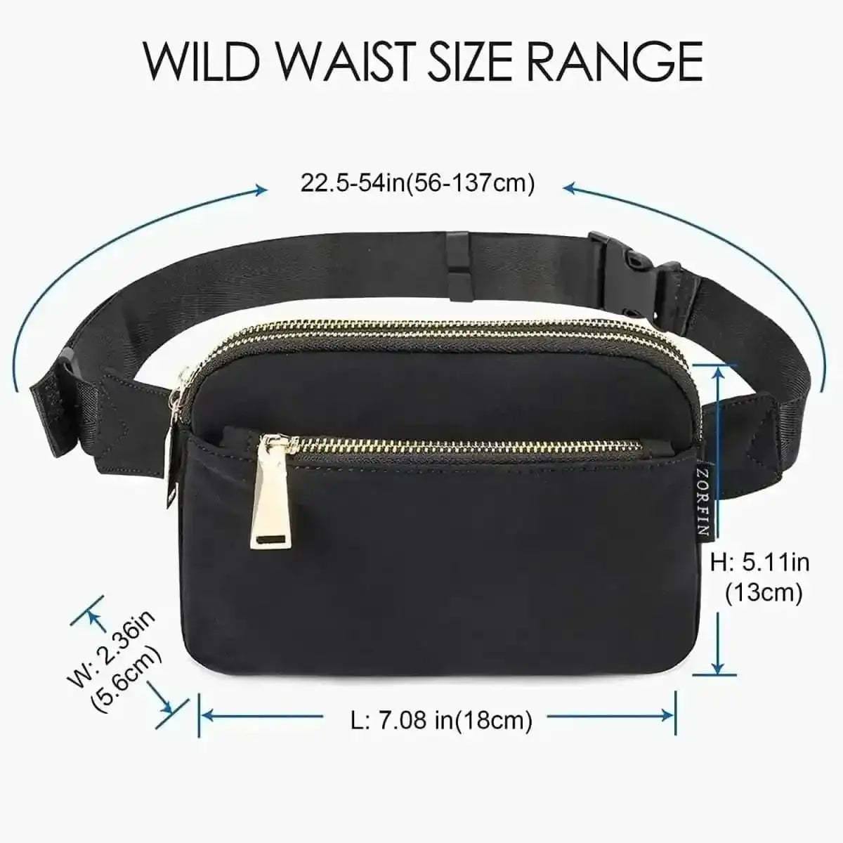 Fashion Waist Pack Belt Bag with Adjustable Strap DailySale Black Brown Pink Black-Brown-Pink-