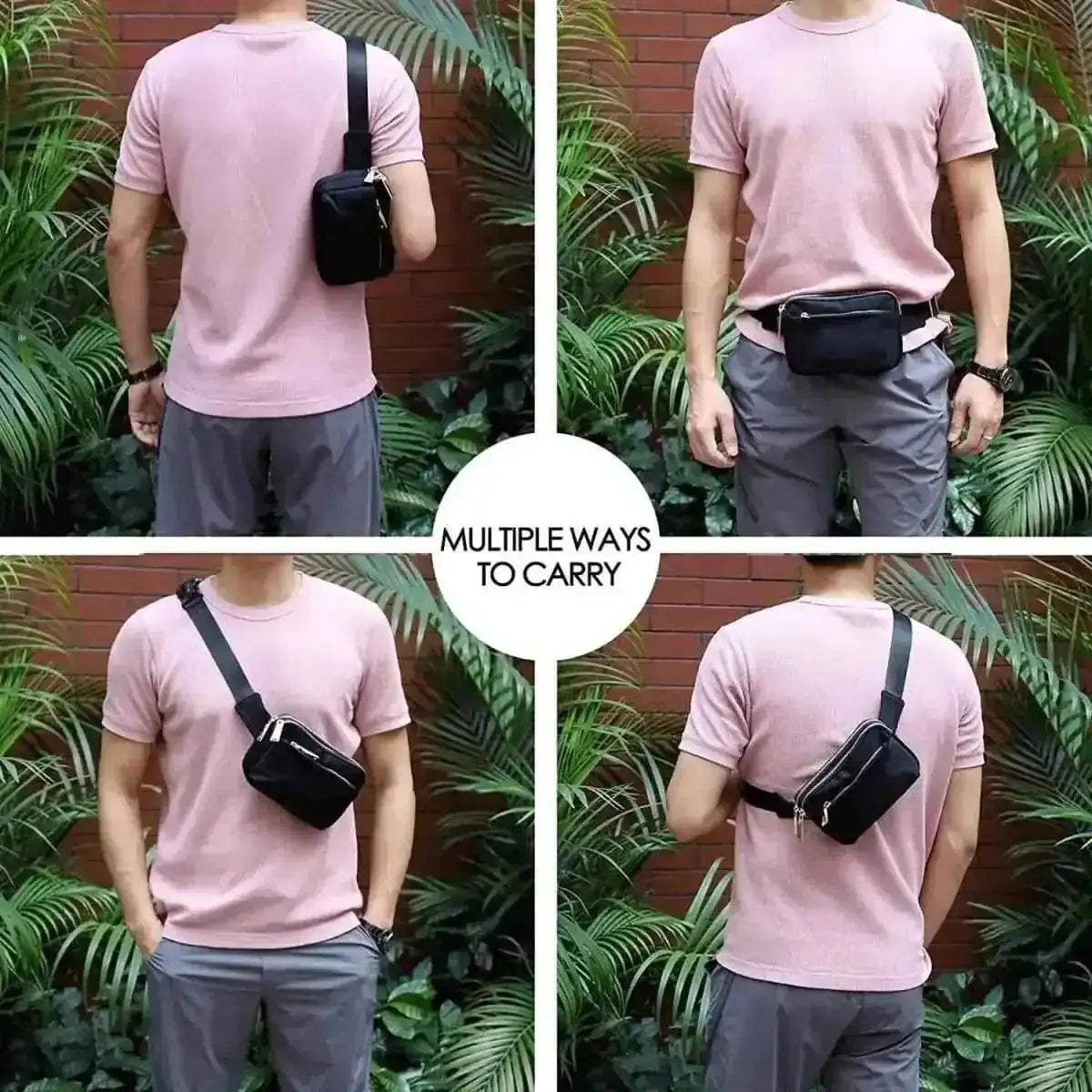 Fashion Waist Pack Belt Bag with Adjustable Strap DailySale Black Brown Pink Black-Brown-Pink-