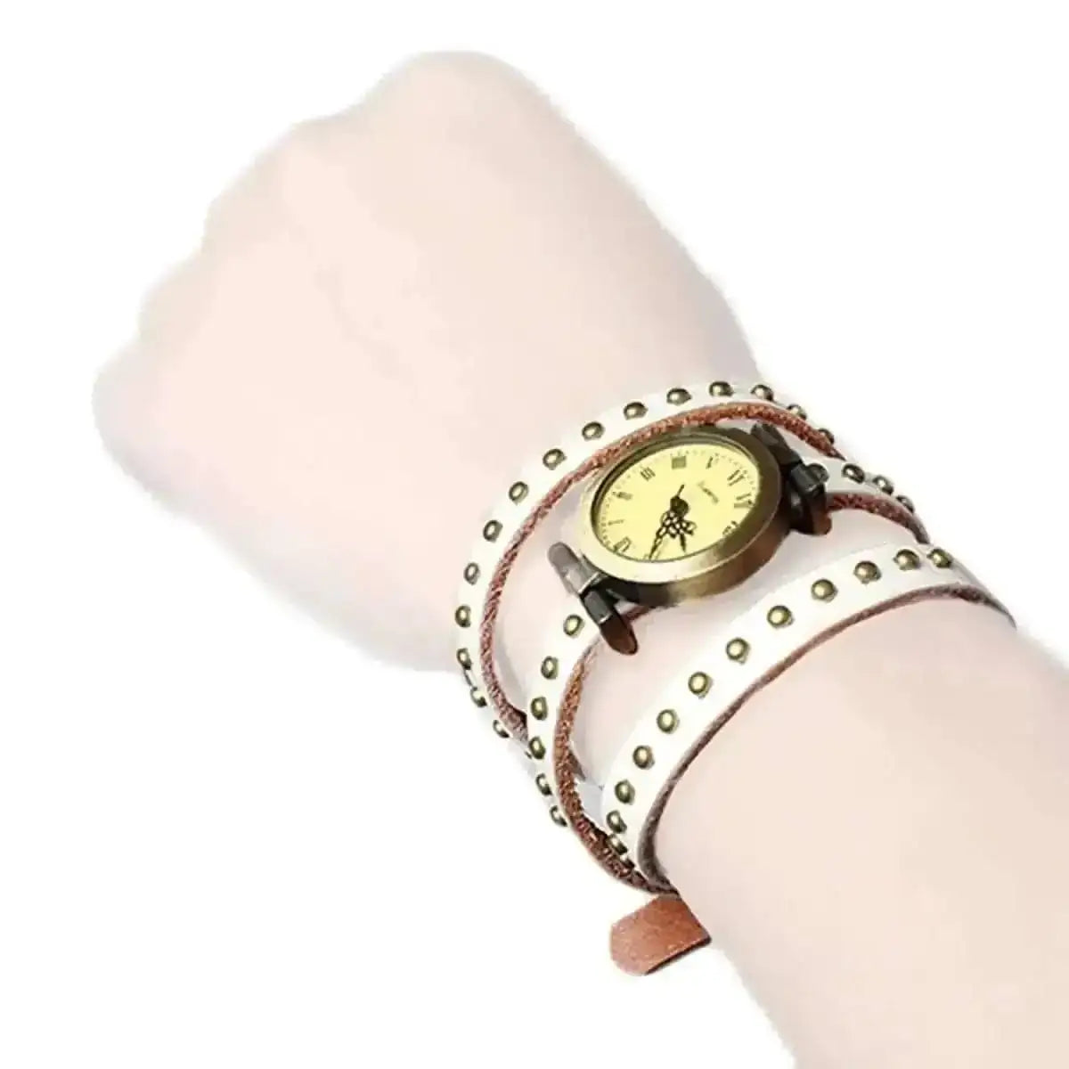 Fashionable River Leather Belt Retro Watch DailySale Green Orange White Green-Orange-White-