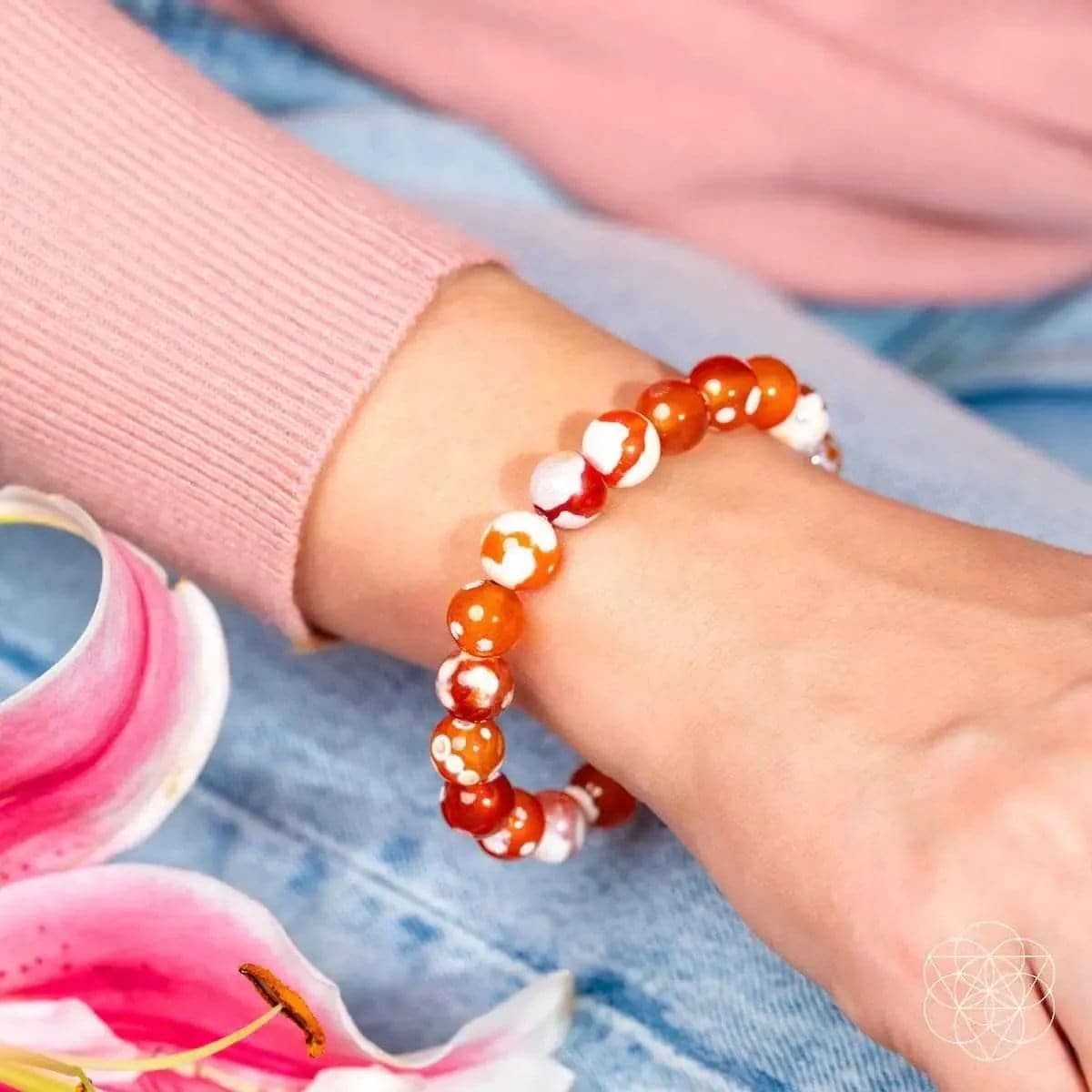 Feminine Force – Carnelian Orca Agate Bracelet Conscious Items Default Title Default Title-