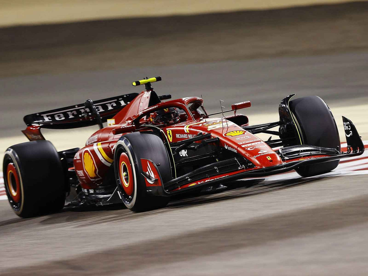 Ferrari SF-24 #55 Carlos Sainz 3rd Place Formula One F1 "Bahrain GP" (2024) with Acrylic Display Case 1/18 Model Car by LookSmart Cartsfy Inc.
