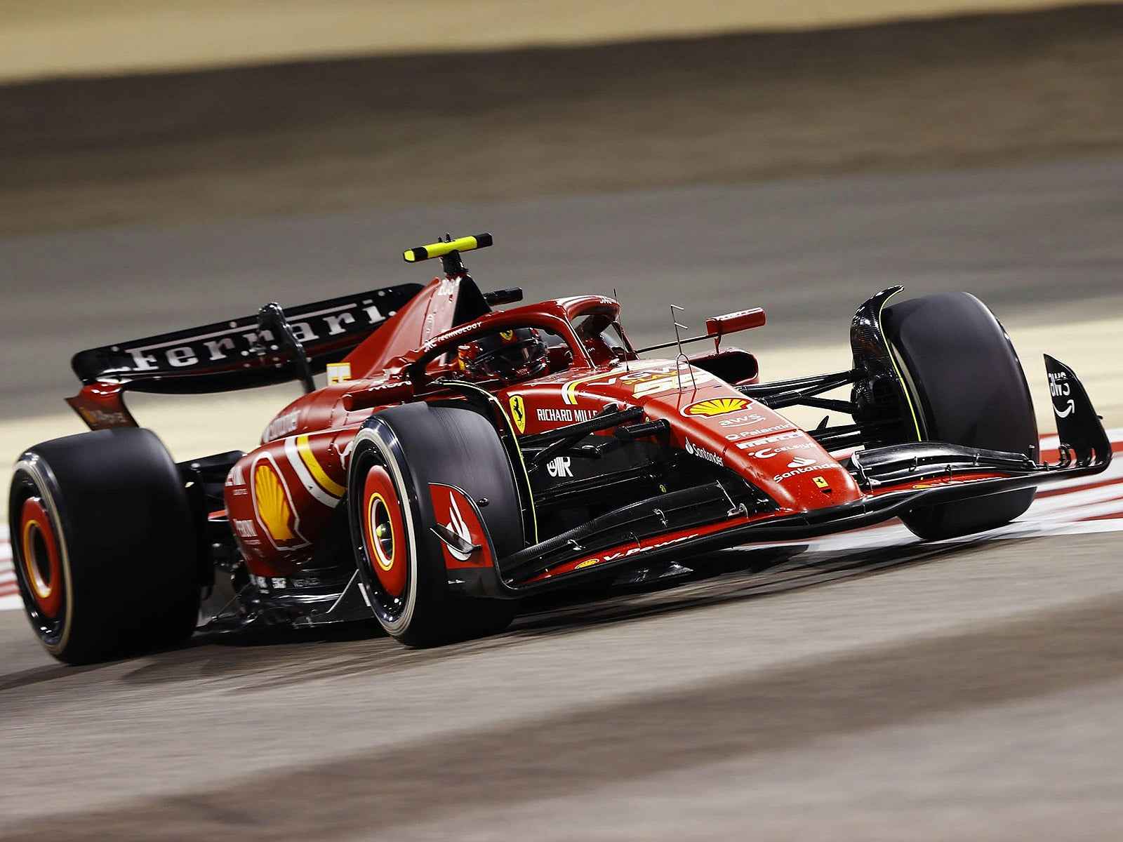 Ferrari SF-24 #55 Carlos Sainz 3rd Place Formula One F1 "Bahrain GP" (2024) with Acrylic Display Case 1/18 Model Car by LookSmart Cartsfy Inc.