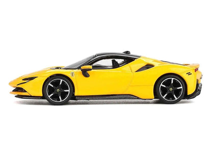Ferrari SF90 Giallo Modena Yellow with Black Top 1/64 Diecast Model Car by BBR Miniature Motors Default Title Default Title-