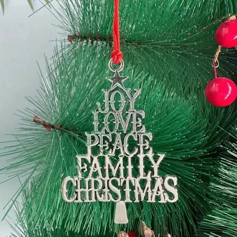 Festive Christmas Tree Pendant - Metal Hanging Ornament for Scene Decor