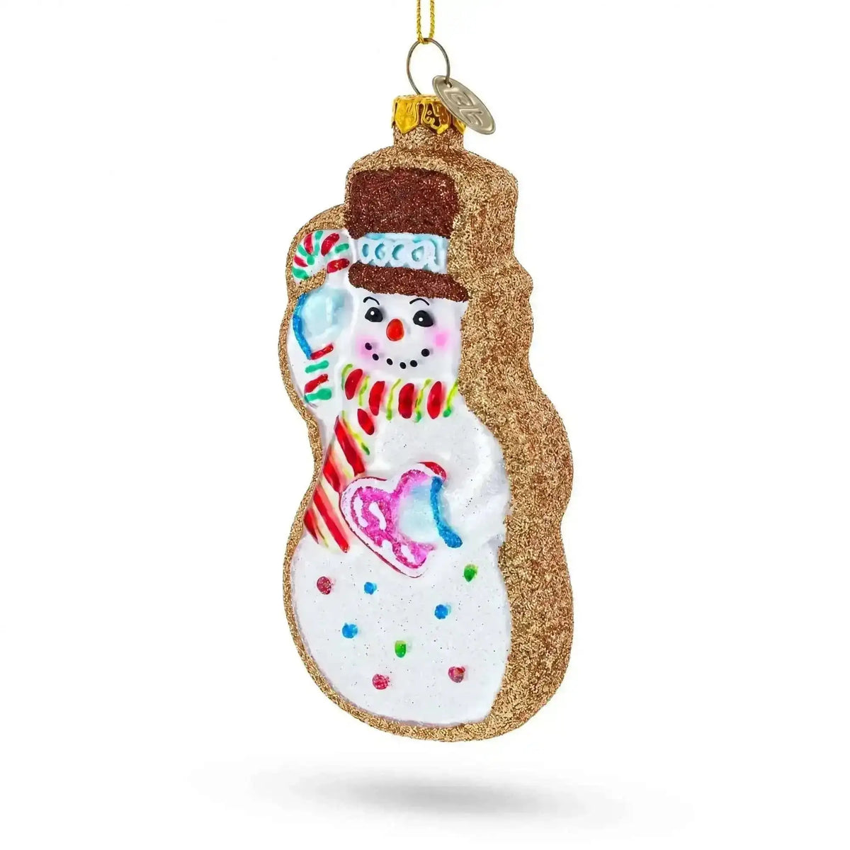 Festive Snowman Cookie Glass Christmas Ornament Cartsfy Inc.