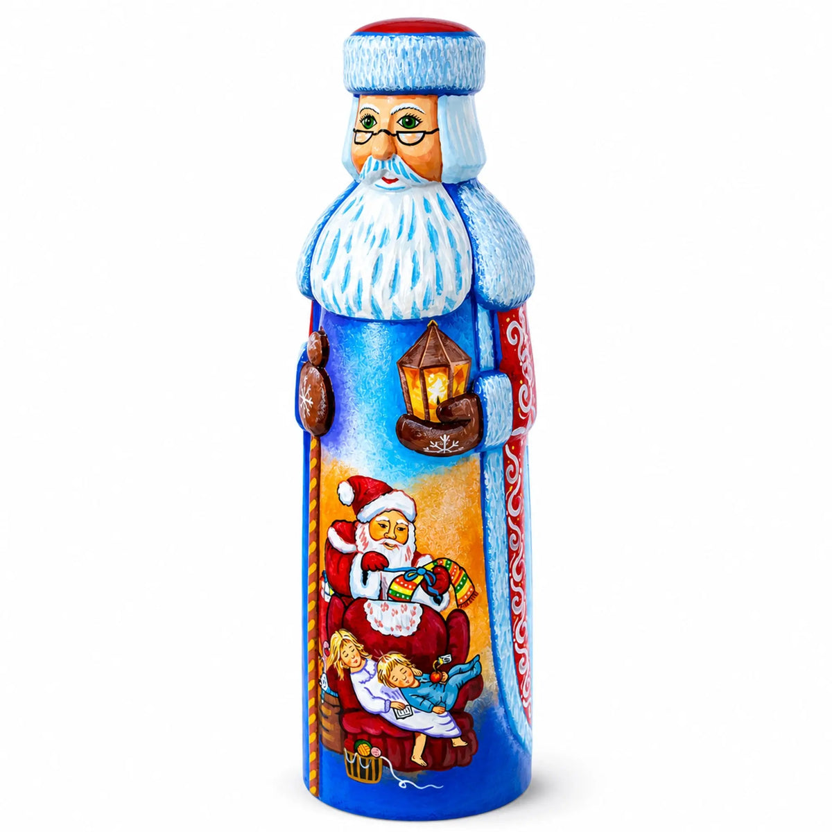 Christmas Eve Hand Carved Solid Wooden Santa Figurine 11 Inches