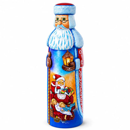 Christmas Eve Hand Carved Solid Wooden Santa Figurine 11 Inches