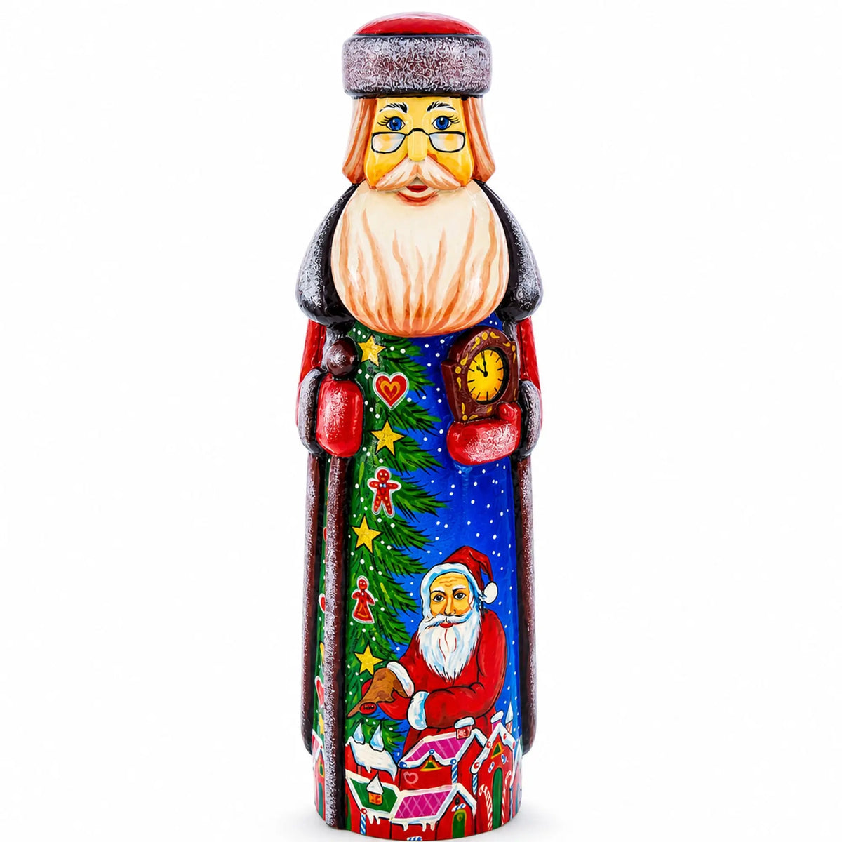 Santa Delivering Christmas Gifts Hand Carved Solid Wood Santa 11 Inches