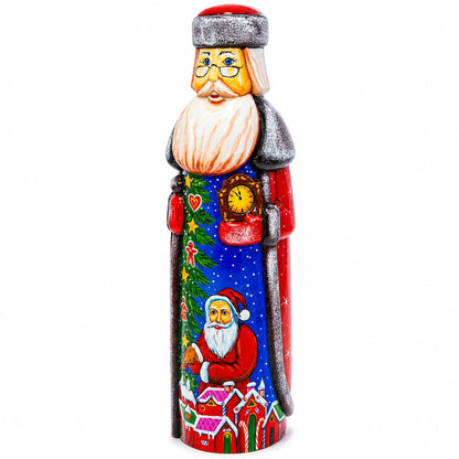 Santa Delivering Christmas Gifts Hand Carved Solid Wood Santa 11 Inches