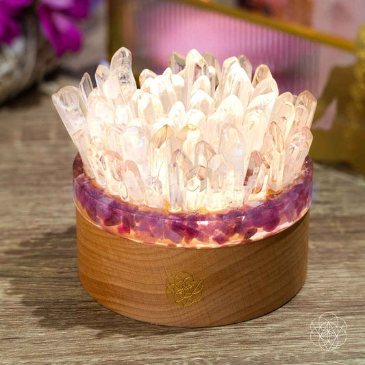 Find My Peace - Quartz & Tourmaline Lamp of Blooming Tranquility - Cartsfy Inc.