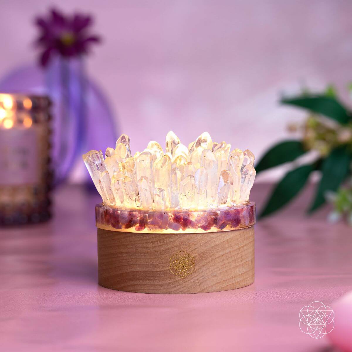 Find My Peace - Quartz & Tourmaline Lamp of Blooming Tranquility - Cartsfy Inc.