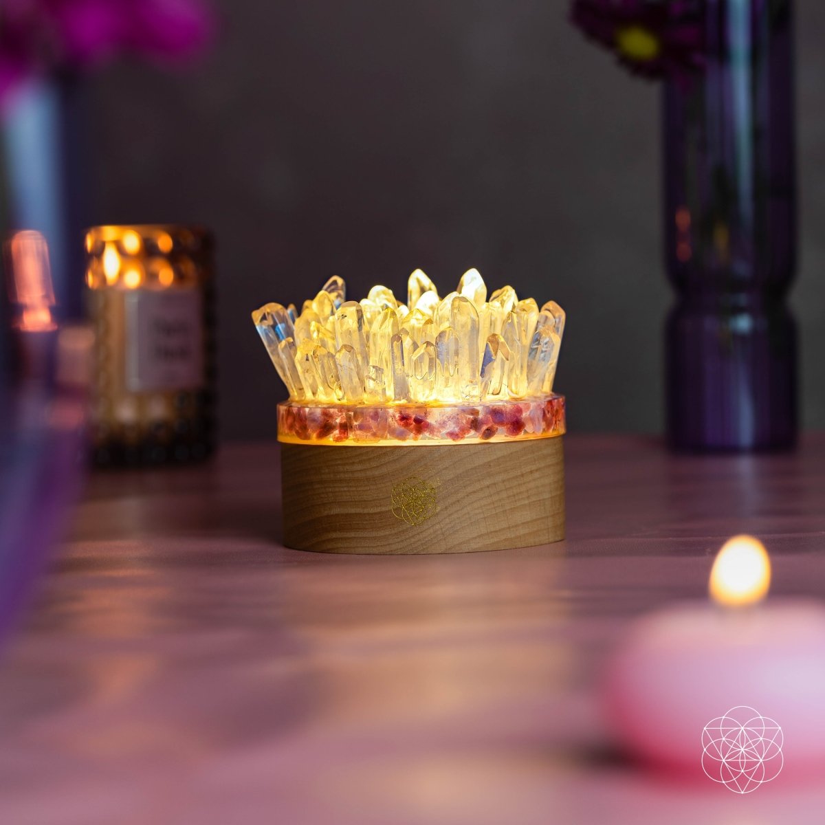 Find My Peace - Quartz & Tourmaline Lamp of Blooming Tranquility - Cartsfy Inc.