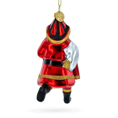 Firefighter Santa with Extinguisher Glass Christmas Ornament Cartsfy Inc.