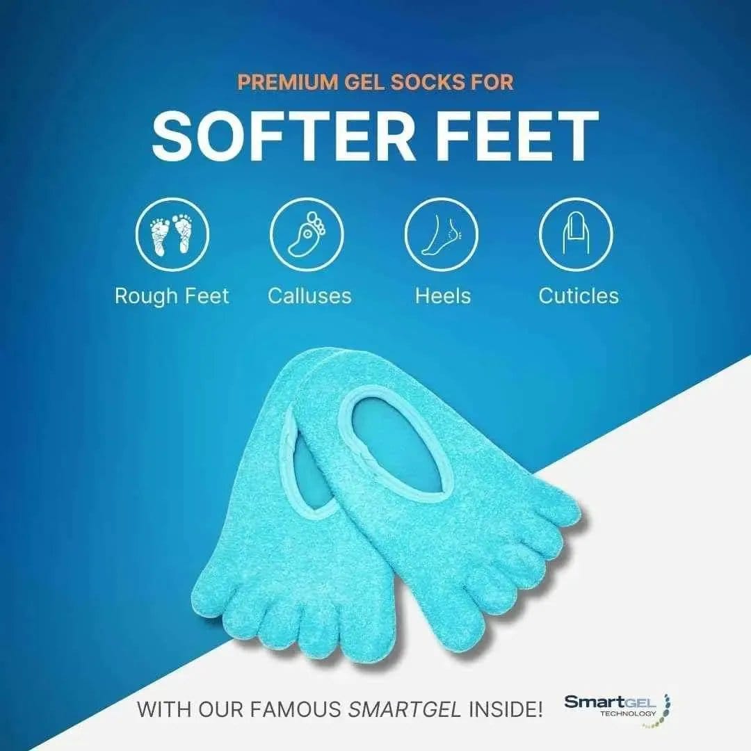 Five-Toe Gel Moisturizing Socks NatraCure Small Medium Large Small-Medium-Large-