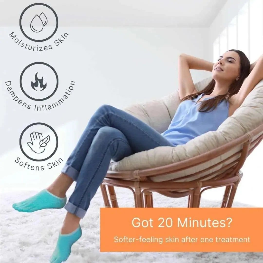 Five-Toe Gel Moisturizing Socks NatraCure Small Medium Large Small-Medium-Large-