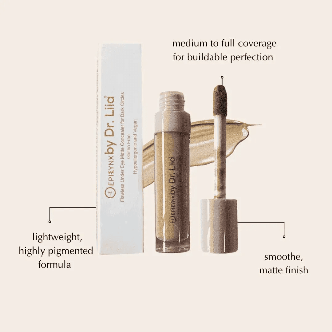 Flawless Matte Concealer – Vegan, Gluten-Free, Full Coverage & Long-Wearing EpiLynx 1: Fair 2: Light 3: Sand 1: Fair-2: Light-3: Sand-4: Beige-5: Golden-7: Deep Golden-8: Mocha-9: Rich-10: Cacao-