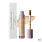 Matte concealer tube, white box, and doe-foot applicator—light beige shade #2
