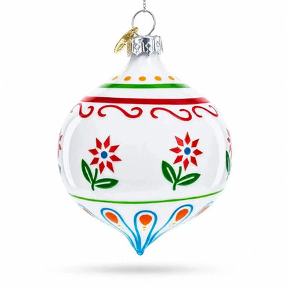 Floral Finial Drop Glass Christmas Ornament Cartsfy Inc.