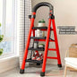 Folding 3/4-Step Ladder – Portable Steel Step Stool, Anti-Slip Cartsfy Inc.