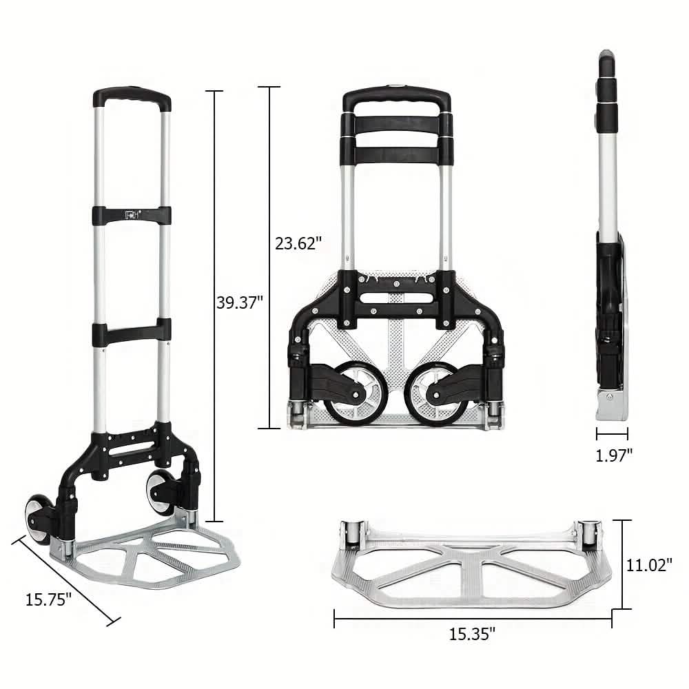 Folding Aluminum Hand Cart & Dolly – 165 lb Capacity | Lightweight & Portable DailySale Default Title Default Title-