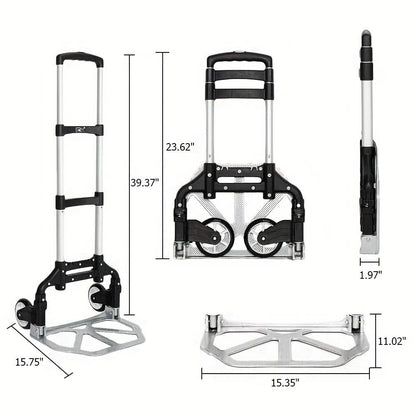 Folding Aluminum Hand Cart & Dolly – 165 lb Capacity | Lightweight & Portable DailySale Default Title Default Title-
