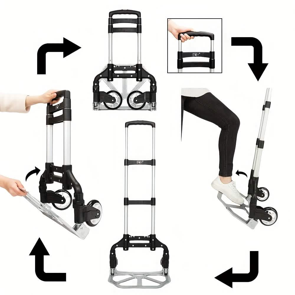 Folding Aluminum Hand Cart & Dolly – 165 lb Capacity | Lightweight & Portable DailySale Default Title Default Title-