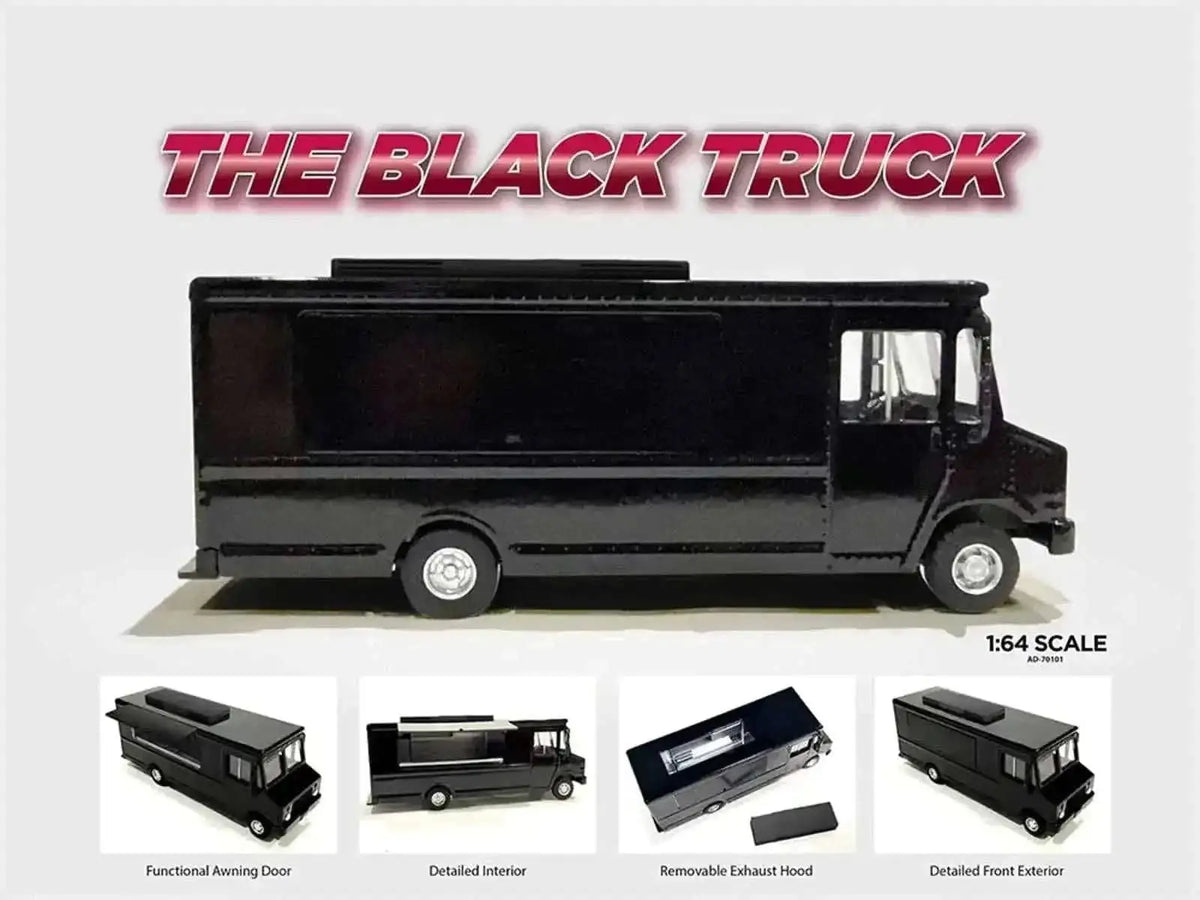 Food Truck Plain Black 1/64 Diecast Model by American Diorama Cartsfy Inc.