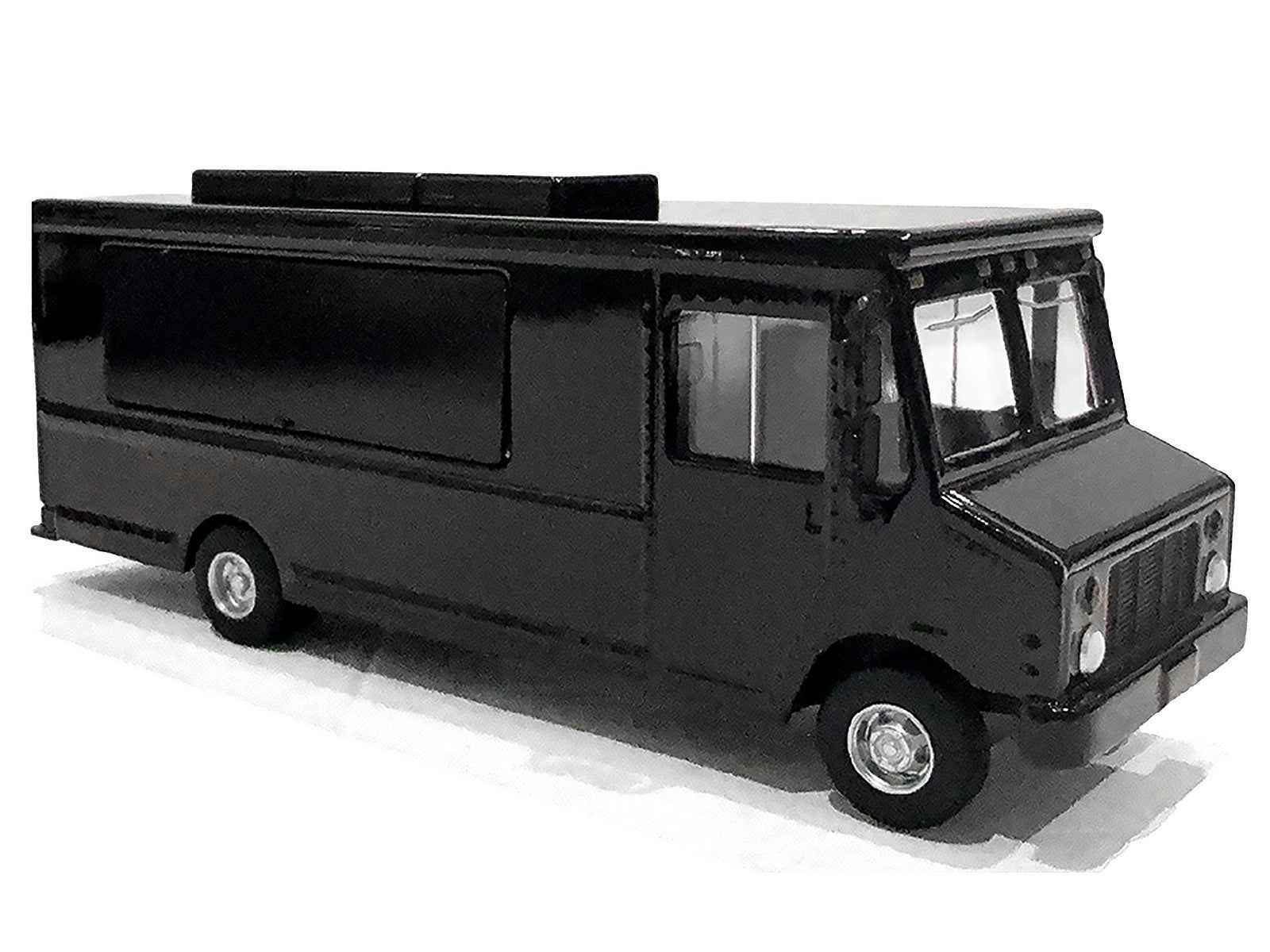 Food Truck Plain Black 1/64 Diecast Model by American Diorama Miniature Motors Default Title Default Title-