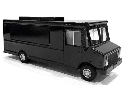 Food Truck Plain Black 1/64 Diecast Model by American Diorama Miniature Motors Default Title Default Title-