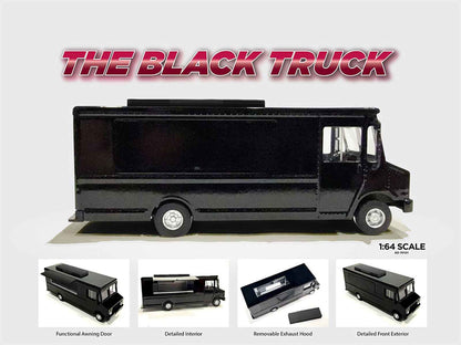 Food Truck Plain Black 1/64 Diecast Model by American Diorama Miniature Motors Default Title Default Title-