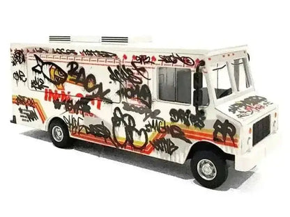 Food Truck "The Graffiti Truck" White with Graphics 1/64 Diecast Model by American Diorama Cartsfy Inc.