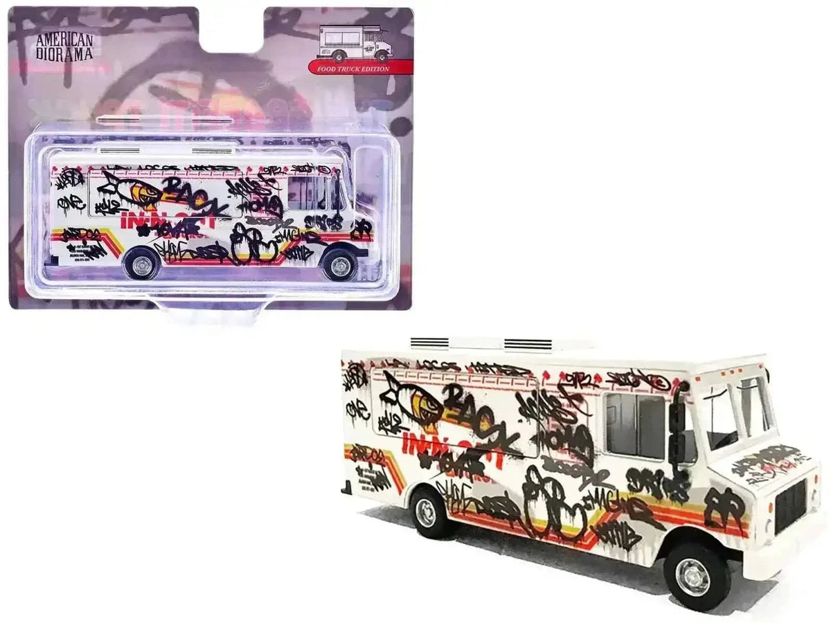 Food Truck "The Graffiti Truck" White with Graphics 1/64 Diecast Model by American Diorama Cartsfy Inc.